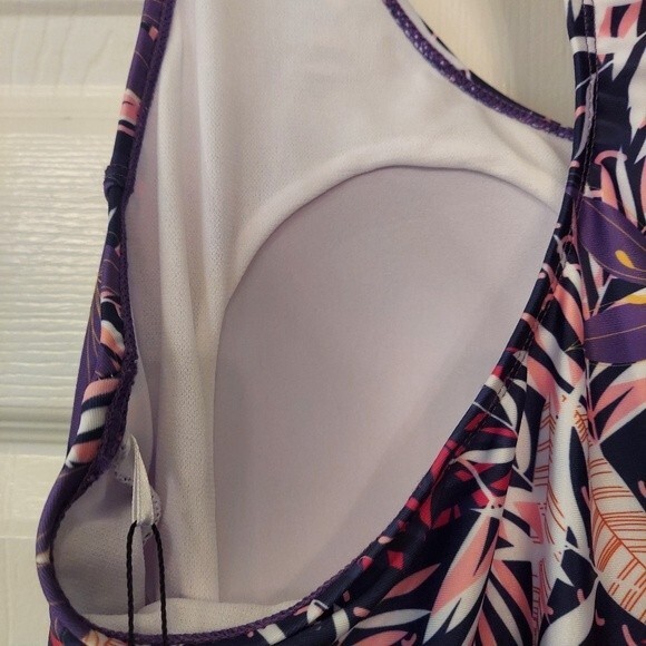 Nicole Miller purple floral raspberry sorbet Racerback One-piece Swimsuit 3X NWT - Picture 14 of 14